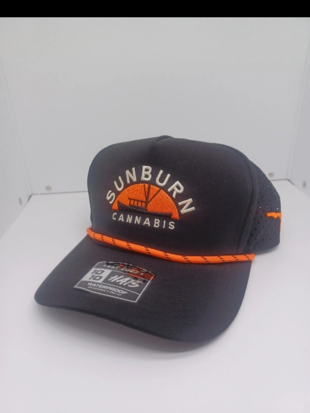 Sunburn Cannabis Snapback Hat Adjustable Vented USA 420 Trucker Rope Golf